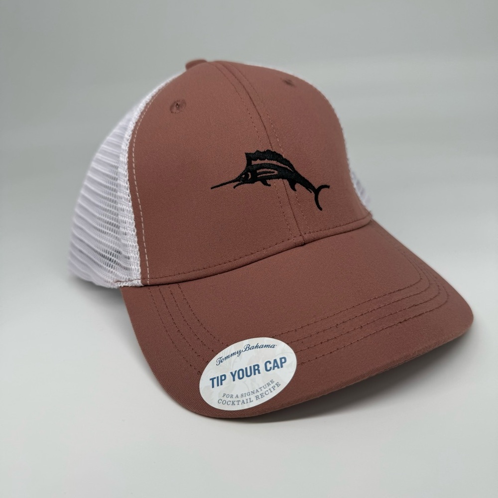 Tommy Bahama Men's Marlin‎ Snapback Mesh Hat Cap Brown White Black NWT